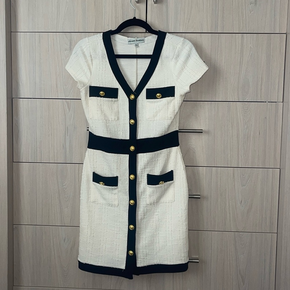 Tweed Button Dress